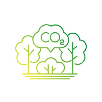 carbon offset, co2 gas reduction line icon vector