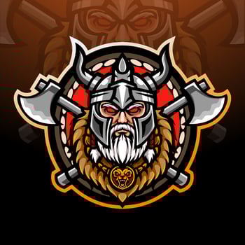 Viking mascot esport logo design vector