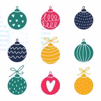 A set of Christmas decorations, balls for a Christmas tree vector