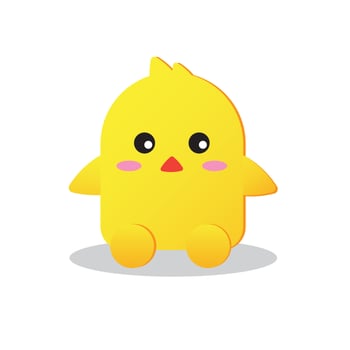 cute yellow duck vector illustration