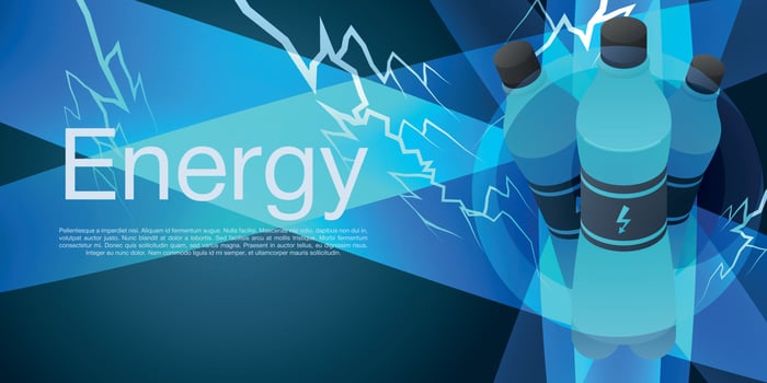 Energy drink bottle concept banner, isometric style vector