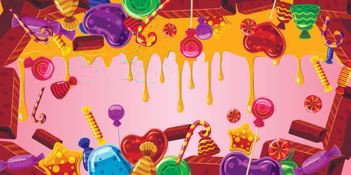 Chocolate factory banner horizontal, cartoon style vector