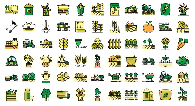 Farmer icons vector flat