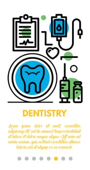 Dentistry banner, outline style vector