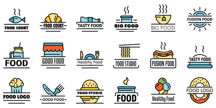 Food courts breakfast logo vector flat