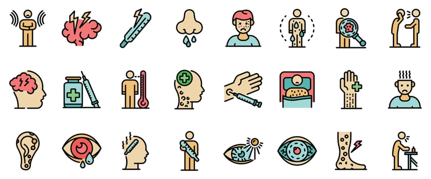 Measles icons set vector flat