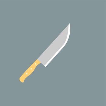 cartoon style flat vector knife kitchen knive