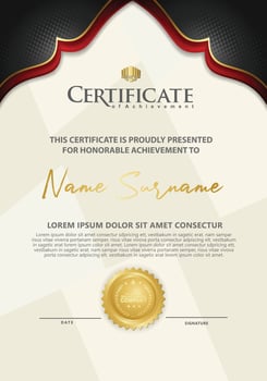 certificate template with luxury and elegant texture pattern background vector