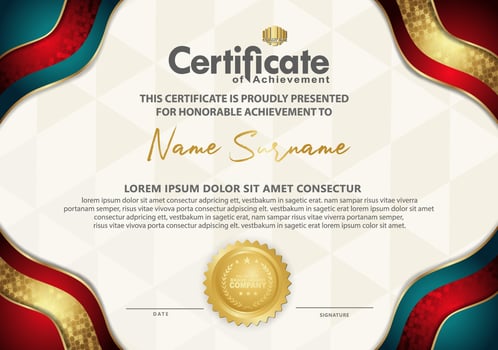 certificate template with luxury and elegant texture pattern background vector