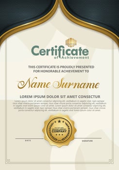 certificate template with luxury and elegant texture pattern background vector