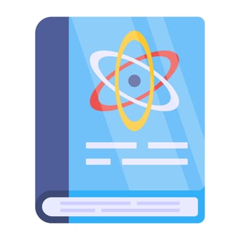 A flat design icon of science book vector