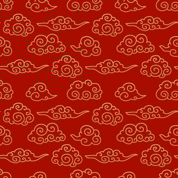Chinese traditional clouds seamless pattern. Oriental ornament background vector