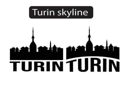 Turin city skyline silhouette vector illustration