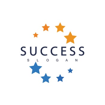 Success Typography Logo With Circle Star Symbol vector