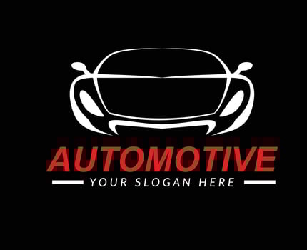 sports car silhouette logo front view vector