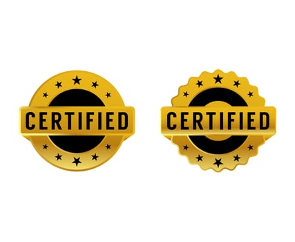 Certified badge logo design vector template