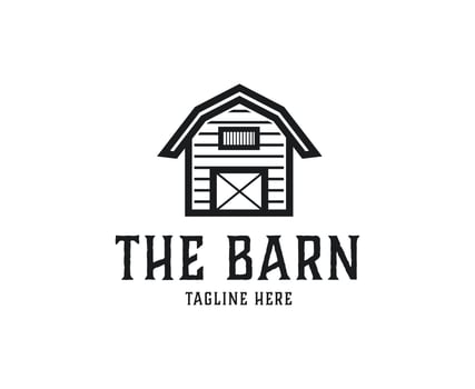 Vintage barn farm logo design vector template