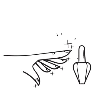 hand drawn doodle nail care illustration icon vector