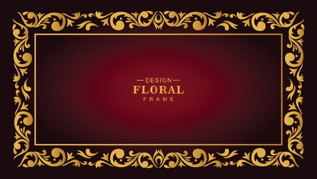 Artistic golden floral frame border illustration design vector