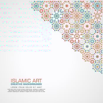 elegant and futuristic Islamic design greeting card background template vector
