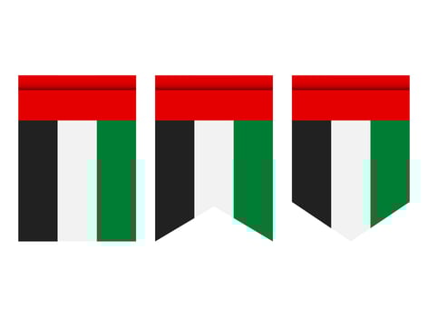 United arab emirates flag or pennant isolated on white background. Pennant flag icon. vector