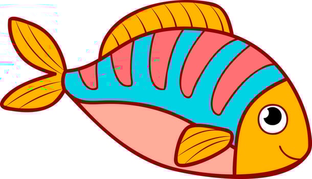 Cute fish cartoon vector