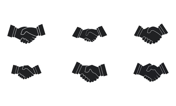 Handshake icon set, simple style vector