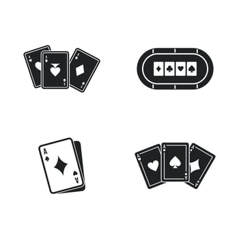 Playing cards icon set, simple style vector