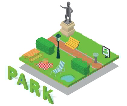 Park concept banner, isometric style vector