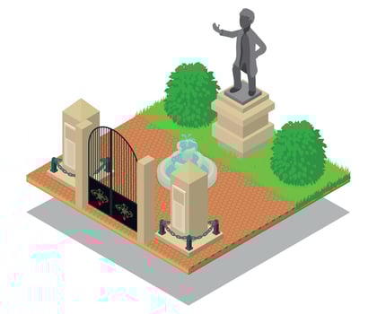 Garden concept banner, isometric style vector