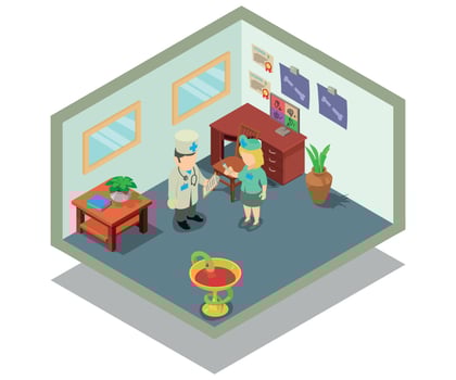 Clinic concept banner, isometric style vector