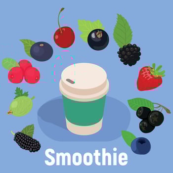Smoothie concept banner, isometric style vector