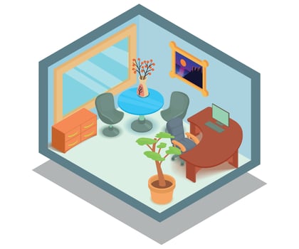 Bureau concept banner, isometric style vector