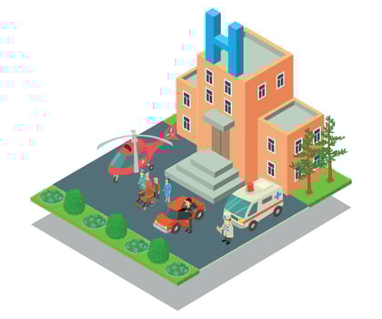 Clinical hospital concept banner, isometric style vector