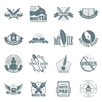 Write logo icons set, simple style vector