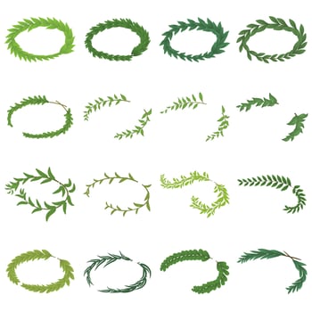 Laurel wreath icons set, isometric style vector