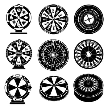 Roulette icons set, simple style vector