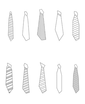 Tie suit icon set vector outine