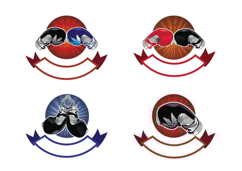 Thai boxing vector banner