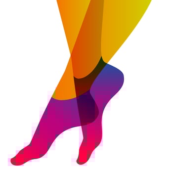 Long and slim female legs in low cut socks on white background, vector illustration.