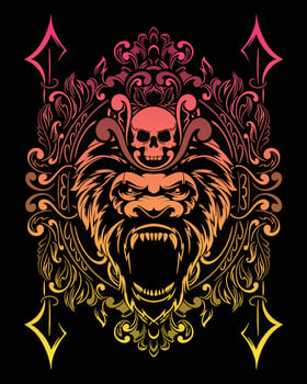 Kong artwork illustration and t shirt design Premium Vector