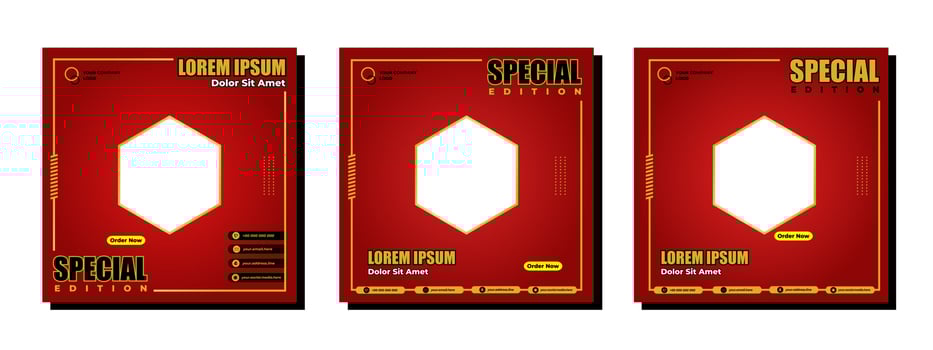 Social media posts template modern design, for digital marketing online. vector