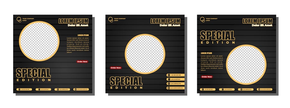 Social media posts template modern design, for digital marketing online. vector