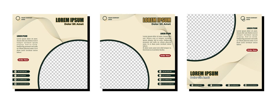 Social media posts template modern design, for digital marketing online. vector