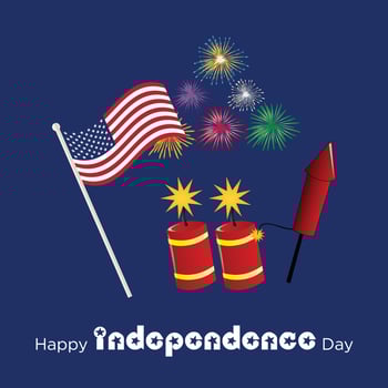 happy independence day card on white background vector