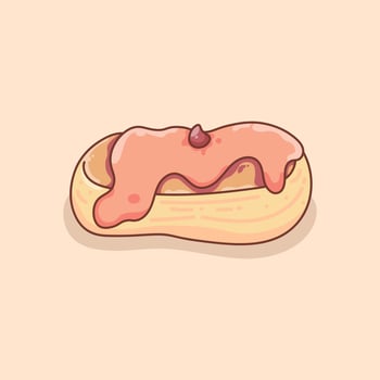 Hand Drawn Delicious Bakery With Jelly Cream on Top vector