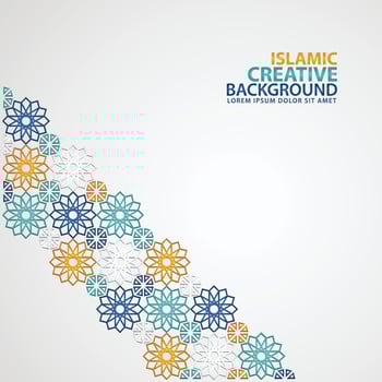Islamic ornament of mosaic for greeting card background template vector
