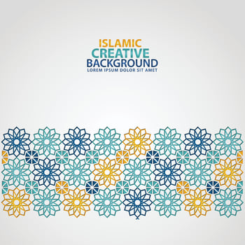 Islamic ornament of mosaic for greeting card background template vector