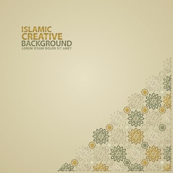 Islamic ornament of mosaic for greeting card background template vector