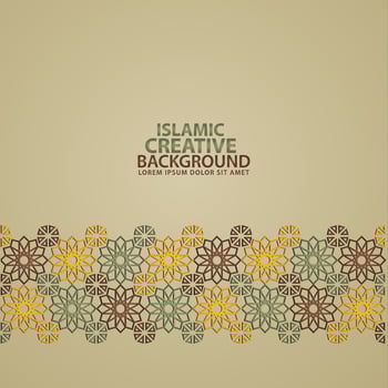 Islamic ornament of mosaic for greeting card background template vector